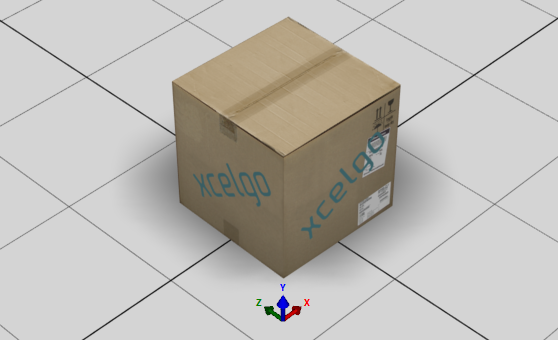 Default Xcelgo Logo Box as it is viewed in Experior.